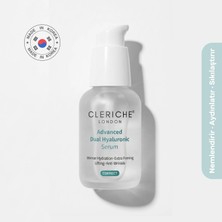 CLERICHE LONDON Advanced Dual Hyaluronic Serum 30ml - Çift Moleküllü Hyaluronic Asit + Niacinamide + Adenosine + Polyglutamic Acid – Anti-Aging, Nemlendirici ve Aydınlatıcı Serum – Made in Korea