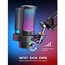 Yağmur Store USB Mikrofonu, Ampligame Oyun Bilgisayarı Masaüstü Kondansatör, Rgb Mikrofon, Mac/bilgisayar/ps4/ps5'te Youtube, Sessiz Düğmeli, Mikrofon Kazancı, Pop Filtresi, Şok Montajı, Kulaklık Jakı-A8
