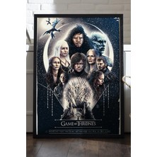 Duvarda Game Of Thrones Siyah Ahşap Çerçeveli Poster, Dekoratif Dizi Duvar Tablosu