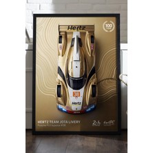 Duvarda Porsche 963 Siyah Ahşap Çerçeveli Poster, Dekoratif Araba Duvar Tablosu