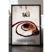 Duvarda Testere Siyah Ahşap Çerçeveli Poster, Film Duvar Tablosu