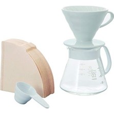 Yağmur Store Hario V60 02 Seramik Kahve Demleme Seti “beyaz”