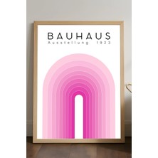 Duvarda Bauhaus Doğal Ahşap Çerçeveli Poster, Dekoratif Sanatsal Duvar Tablosu