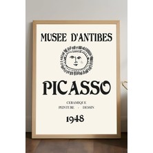 Duvarda Pablo Picasso Doğal Ahşap Çerçeveli Poster, Dekoratif Sanatsal Duvar Tablosu