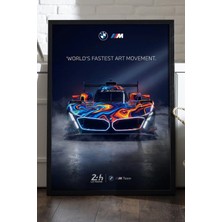 Duvarda Bmw M Hybrid Siyah Ahşap Çerçeveli Poster, Dekoratif Araba Duvar Tablosu