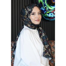 Yağmur Store Çiçek Desen Koyu Yeşil Soft Pamuk Şal Çok Renkli9