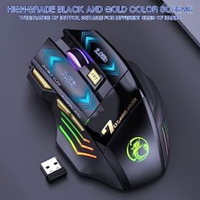 Yağmur Store C8 Kablosuz Oyun Faresi, Şarj Edilebilir Silent Click Oyun Faresi, 2.4g USB Alıcısı, 3 Ayarlanabilir Dpı, 7 Hassas Tuş, Ergonomik Rgb Fare, Dizüstü Bilgisayar, Mac Için