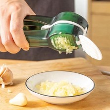 NY Home Ergonomik Saplı Pratik Sarımsak ve Zencefil Ezici - Yeşil Mutfak Rendeleyici ve Sarımsak Püresi Yapıcı