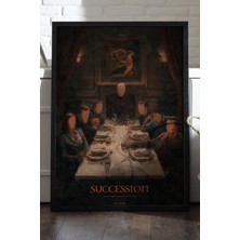 Duvarda Succession Siyah Ahşap Çerçeveli Poster, Dekoratif Dizi Duvar Tablosu