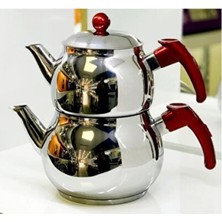 Empressco Kardem Çelik Küre Çaydanlık Orta Boy, Süzgeçli, Dayanıklı ve Şık Tasarım
