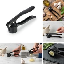 Yağmur Store Paslanmaz Metal Döküm Sarımsak Ezici ve Presi – Ergonomik Saplı Profesyonel Sarımsak Kırıcı, Kolay Temizlenen Ağır Döküm Gövde (15.5 Cm, Mat Siyah)