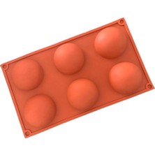 Yağmur Store Silikon Kek Kalıp 6 Lı Yarım Küre Kahverengi ECMELNM248