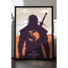 Duvarda The Witcher Siyah Ahşap Çerçeveli Poster, Dizi Duvar Tablosu