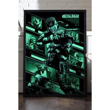 Duvarda Metal Gear Solid Siyah Ahşap Çerçeveli Poster, Dekoratif Oyun Duvar Tablosu