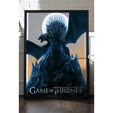 Duvarda Game Of Thrones Siyah Ahşap Çerçeveli Poster, Dekoratif Dizi Duvar Tablosu
