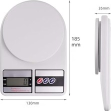 Yağmur Store Dijital Mutfak Terazisi, 10KG Kapasite, LCD Ekran, 130X185X35MM, Beyaz