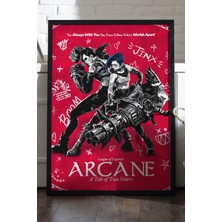 Duvarda Arcane Siyah Ahşap Çerçeveli Poster, Dekoratif Oyun Duvar Tablosu