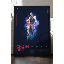 Duvarda Valorant Chamber Siyah Ahşap Çerçeveli Poster, Dekoratif Oyun Duvar Tablosu