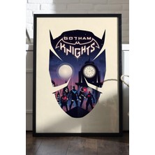 Duvarda Gotham Knights Siyah Ahşap Çerçeveli Poster, Dekoratif Oyun Duvar Tablosu