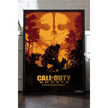 Duvarda Call Of Duty Siyah Ahşap Çerçeveli Poster, Dekoratif Oyun Duvar Tablosu