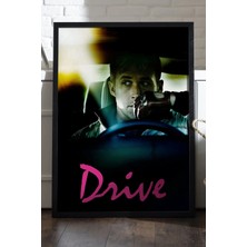 Duvarda Drive Siyah Ahşap Çerçeveli Poster, Dekoratif Film Duvar Tablosu