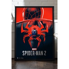 Duvarda Spider-Man 2 Siyah Ahşap Çerçeveli Poster, Dekoratif Oyun Duvar Tablosu