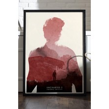 Duvarda Uncharted Siyah Ahşap Çerçeveli Poster, Dekoratif Oyun Duvar Tablosu