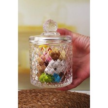 Yağmur Store Lüx  Büyük Cam Şekerlik & Cam Lokumluk, Kesme Cam Lüx Şekerlik 13CM*7.8CM - 06640
