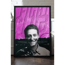 Duvarda Fight Club Siyah Ahşap Çerçeveli Poster, Dekoratif Film Duvar Tablosu