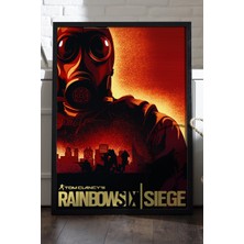 Duvarda Rainbow Six Siege Siyah Ahşap Çerçeveli Poster, Dekoratif Oyun Duvar Tablosu