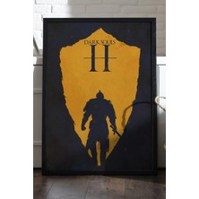 Duvarda Dark Souls Siyah Ahşap Çerçeveli Poster, Dekoratif Oyun Duvar Tablosu