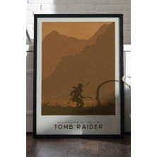 Duvarda Tomb Raider Siyah Ahşap Çerçeveli Poster, Dekoratif Oyun Duvar Tablosu
