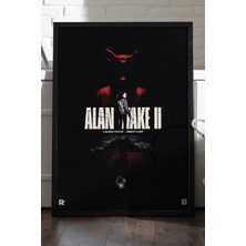 Duvarda Alan Wake Siyah Ahşap Çerçeveli Poster, Dekoratif Oyun Duvar Tablosu