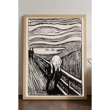 Duvarda Claude Monet Doğal Ahşap Çerçeveli Poster, Dekoratif Sanatsal Duvar Tablosu