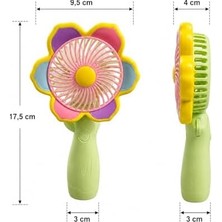 Yağmur Store Mini El Fanı USB Şarjlı Type-C Bağlantılı 3 Kademeli Taşınabilir Elektrikli Fan Masaüstü ve El Tipi Kullanım Renk Serinletici Fan Yeşil Pembe Sarı Çiçek