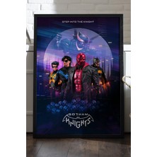 Duvarda Gotham Knights Siyah Ahşap Çerçeveli Poster, Dekoratif Oyun Duvar Tablosu