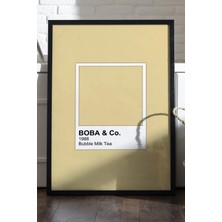 Duvarda Pantone Bubble Milk Siyah Ahşap Çerçeveli Poster, Dekoratif Duvar Tablosu
