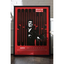 Duvarda Scarface Siyah Ahşap Çerçeveli Poster, Film Duvar Tablosu