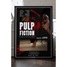 Duvarda Pulp Fiction Siyah Ahşap Çerçeveli Poster, Dekoratif Film Duvar Tablosu