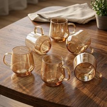 Yağmur Store 6'lı Borosilikat Cam Kupa Seti - Isıya Dayanıklı, Hafif ve Geniş Hacimli Çay, Kahve ve Meşrubat Bardağı Takımı (420 Ml)
