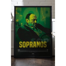 Duvarda Sopranos Siyah Ahşap Çerçeveli Poster, Dizi Duvar Tablosu