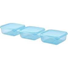 NY Home Plastik Saklama Kabı Seti, Mavi, 0,6 Lt, 3 Parça