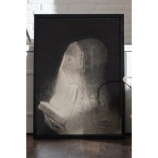 Duvarda Veiled Truth Siyah Ahşap Çerçeveli Poster, Dekoratif Soyut Monokrom Duvar Tablosu