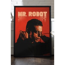 Duvarda Mr. Robot Siyah Ahşap Çerçeveli Poster, Dizi Duvar Tablosu