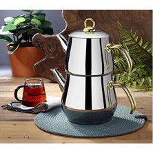 Empressco Damla Gold Orta Boy Çaydanlık Takımı 3 Litre, Şık ve Kullanışlı Set