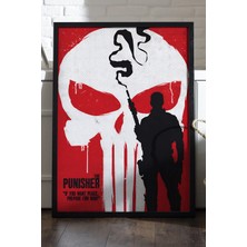 Duvarda Punisher Siyah Ahşap Çerçeveli Poster, Film Duvar Tablosu