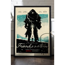 Duvarda Frankenstein Siyah Ahşap Çerçeveli Poster, Film Duvar Tablosu