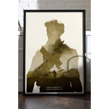 Duvarda Uncharted Siyah Ahşap Çerçeveli Poster, Dekoratif Oyun Duvar Tablosu