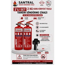 Santral Yangın 2 kg Kuru Kimyevi Tozlu Yangın Söndürme Tüpü 2'li Hediyeli Set