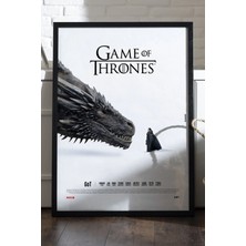 Duvarda Game Of Thrones Siyah Ahşap Çerçeveli Poster, Dizi Duvar Tablosu